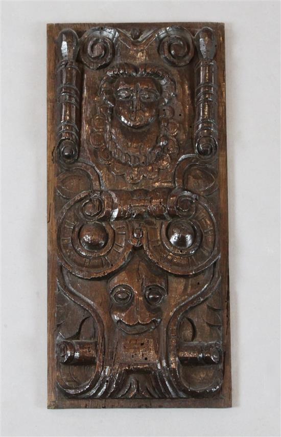 A late 16th century panel, 16 x 7.5in.